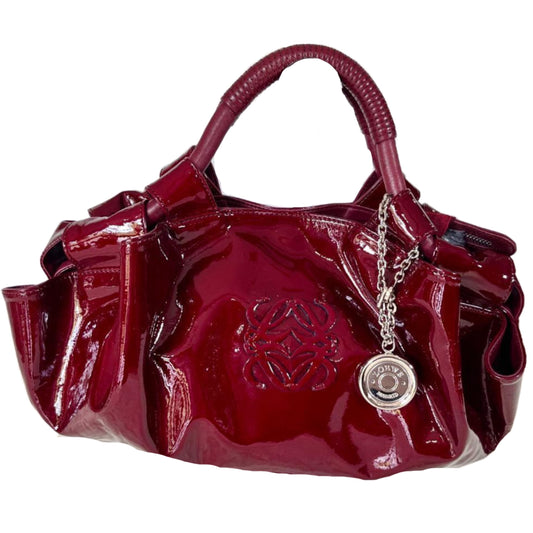 Loewe Oxblood Enamel Patent Leather Handbag