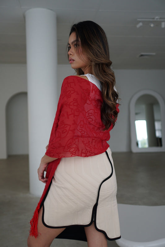 Christian Dior I Love Dior Fringe Shawl Scarf