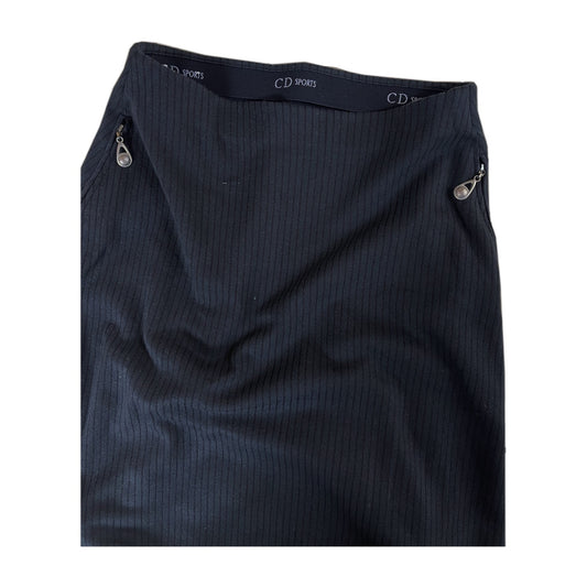 Christian Dior Sports Logo Trim Ribbed A Line Skirt Zip Double Pockets