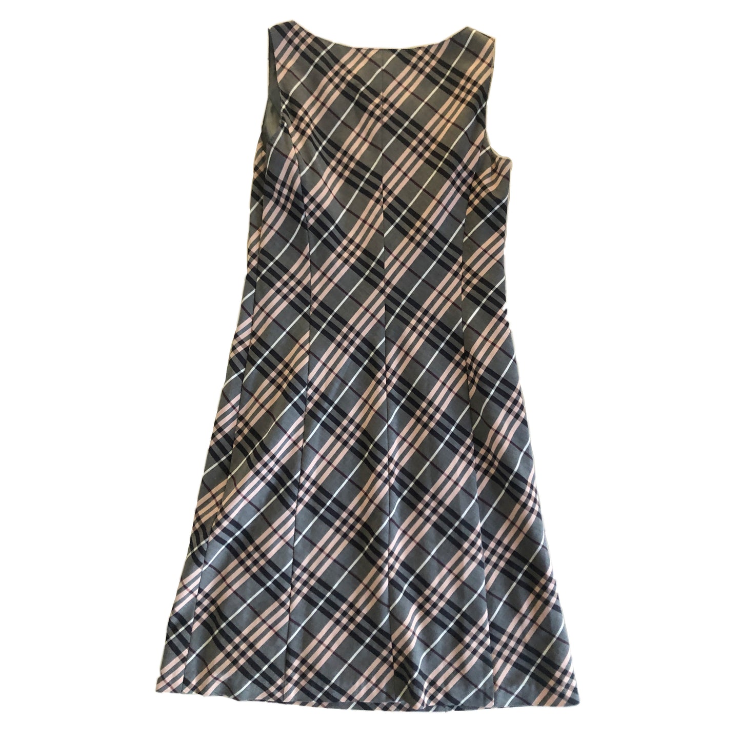 Burberry Blue Label Pink/Grey Nova Check A Line Dress Dress