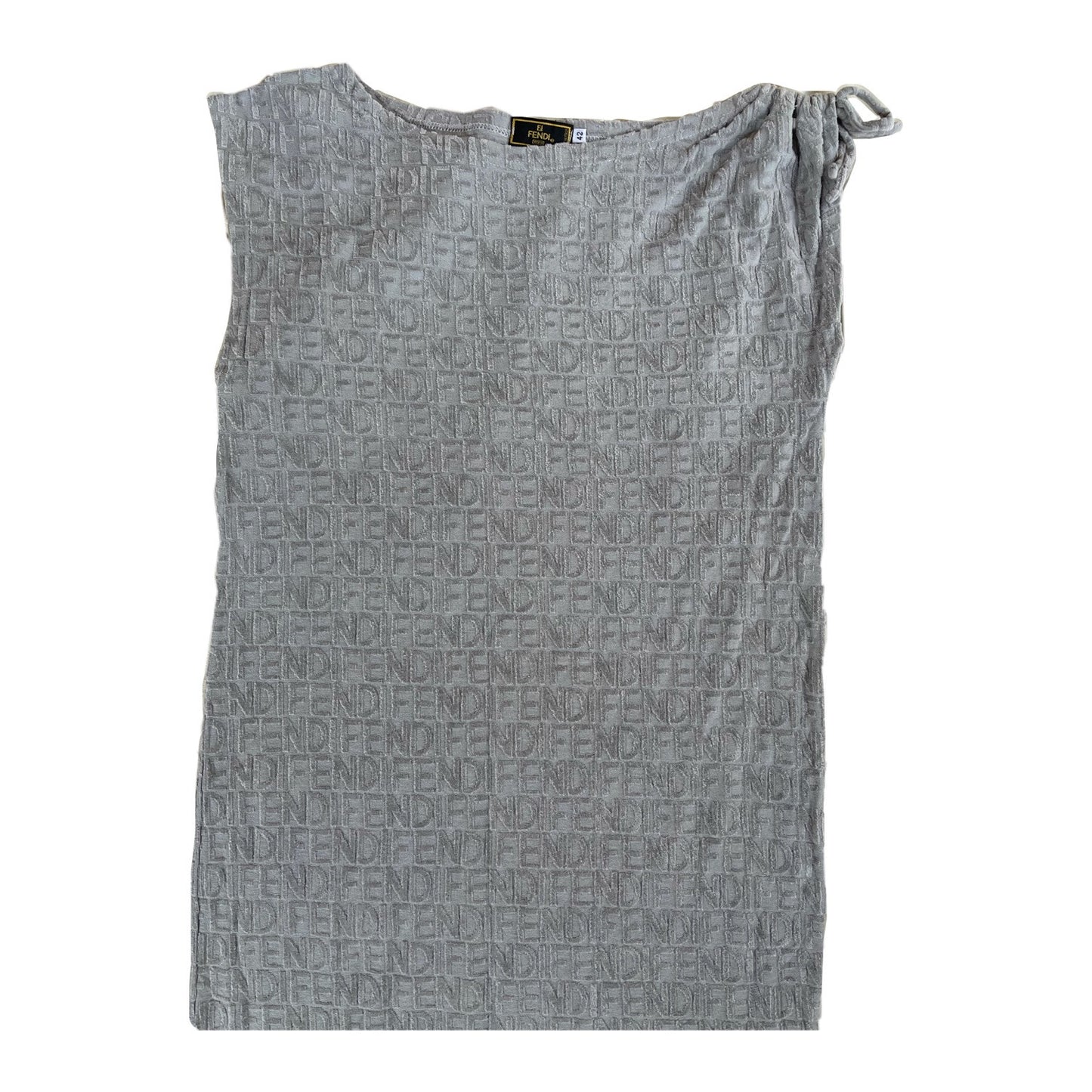 Fendi Velvet Logo Boxy Dress