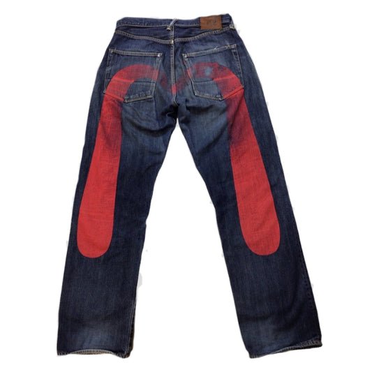 Evisu Red Logo Straight Leg Jeans