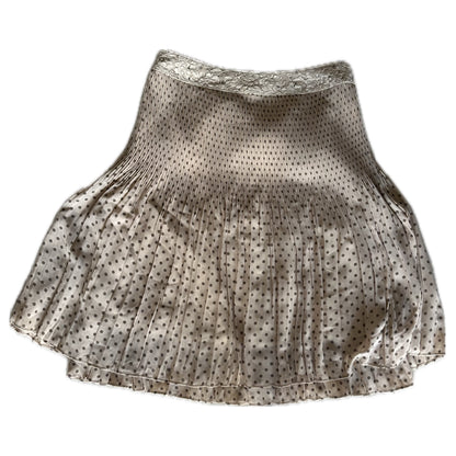 Courreges Lace Waist Pleated Polka Dot Skirt