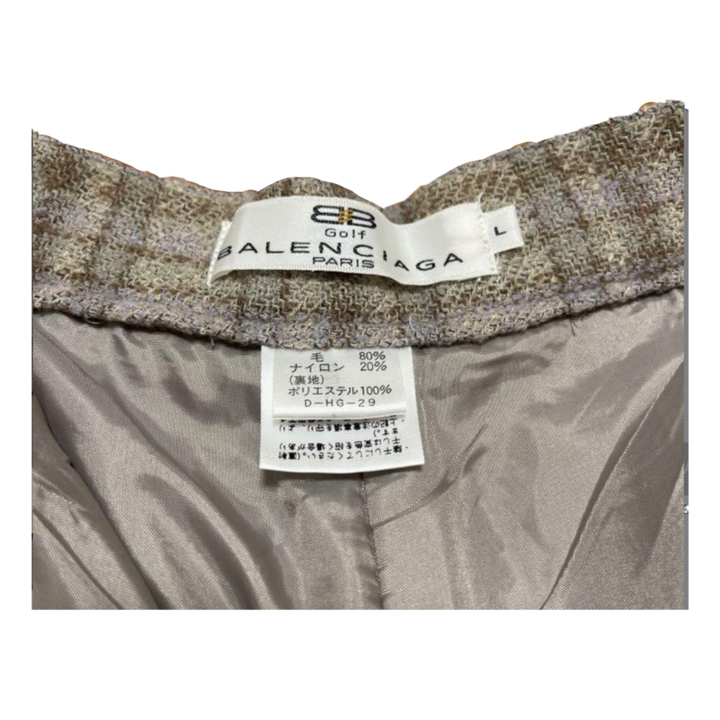 Balenciaga Gold Checkered Wool Bermuda Shorts