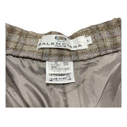 Balenciaga Gold Checkered Wool Bermuda Shorts
