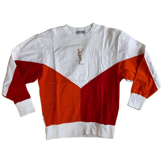 Yves Saint Laurent YSL Logo Color Block Pullover