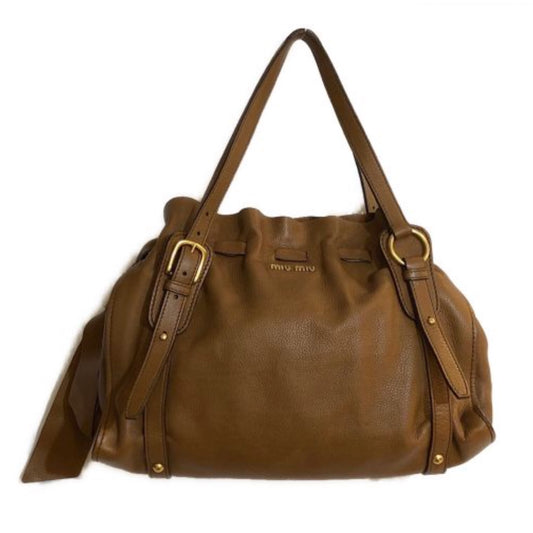 Miu Miu Leather Double Strap Buckle Handbag