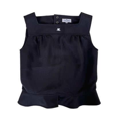 Courreges Logo Sless Peplum Top, Straight Leg Pant Set