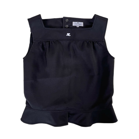 Courreges Logo Sless Peplum Top, Straight Leg Pant Set