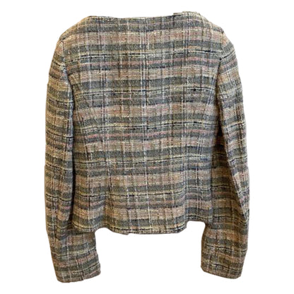 Valentino Scoop NeckTweed Zip Jacket