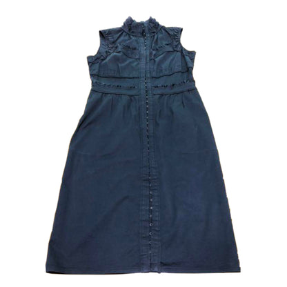 Yves Saint Laurent Frill Hem High Collar Sless Maxi Dress