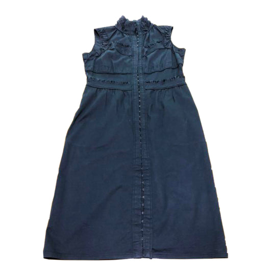 Yves Saint Laurent Frill Hem High Collar Sless Maxi Dress