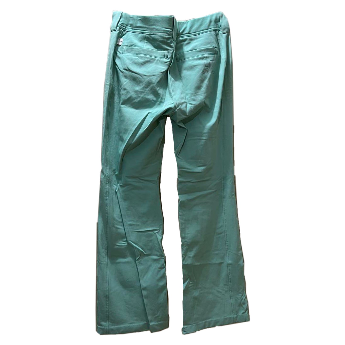 Courreges Stretch Wide Leg Pant w Logo Back Pocket