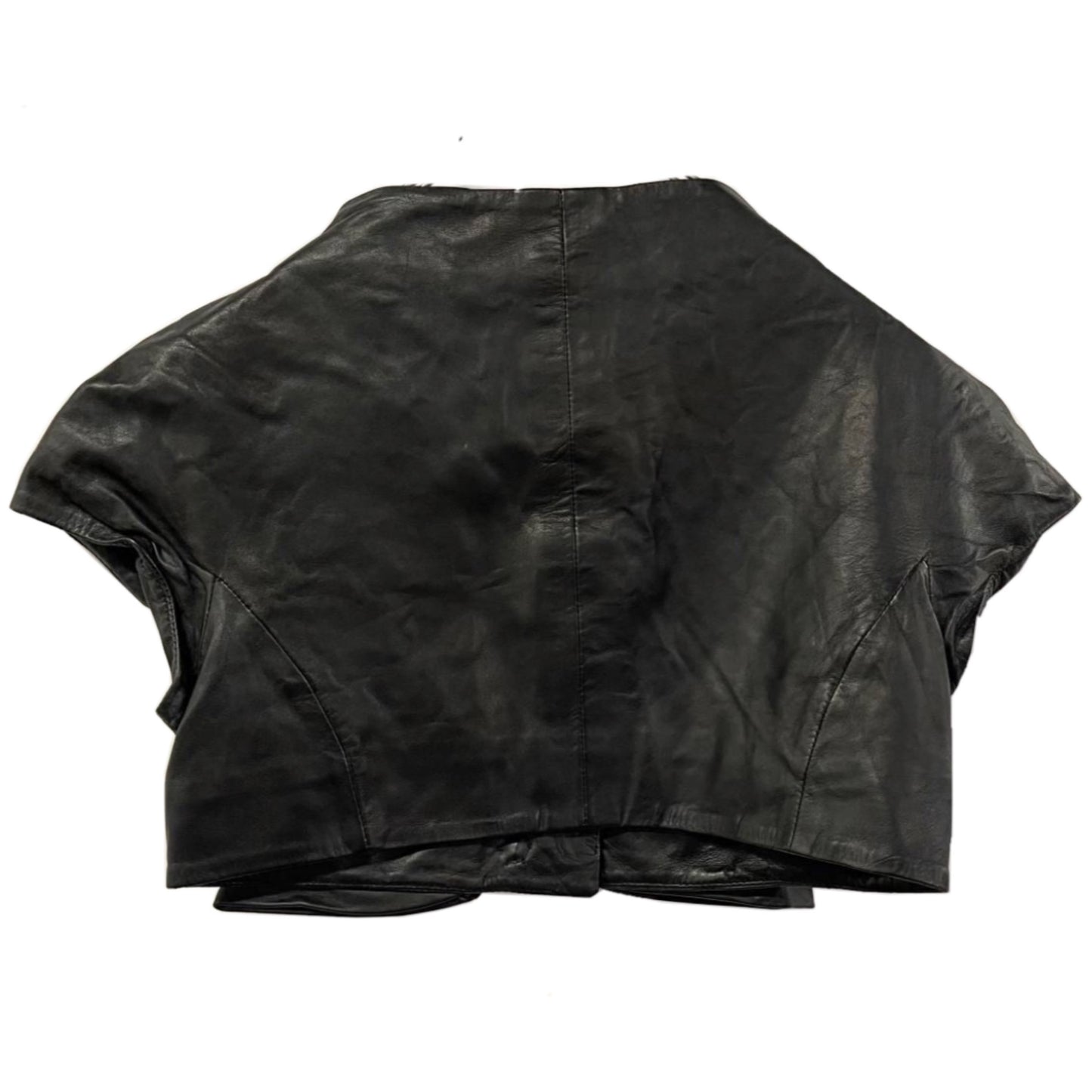 Moschino Cropped Mini SS Leather Jacket w Front Bow