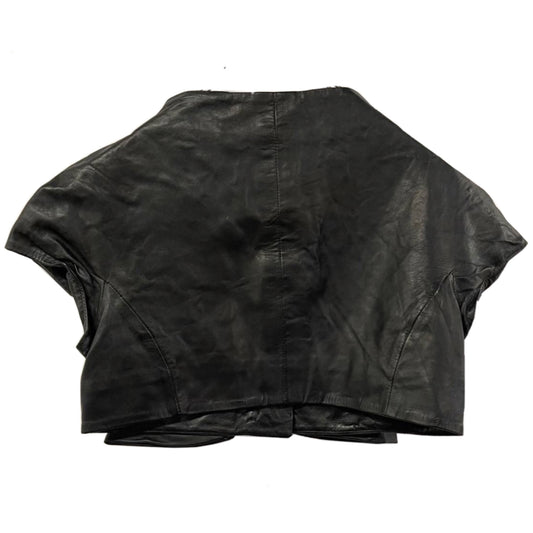 Moschino Cropped Mini SS Leather Jacket w Front Bow