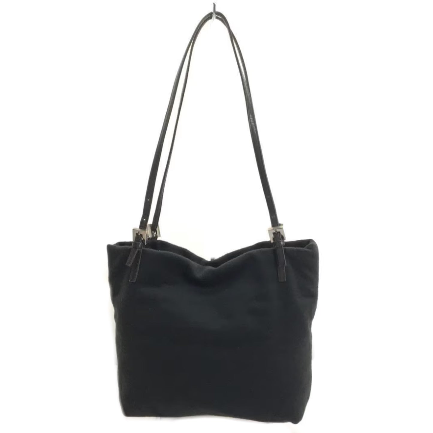Fendi Fabric Double Strap Metal Zucca Logo Handbag
