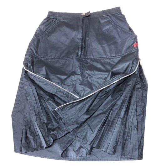 Christian Dior Sport Nylon Logo Midi Side Pleated Zipper Skirt