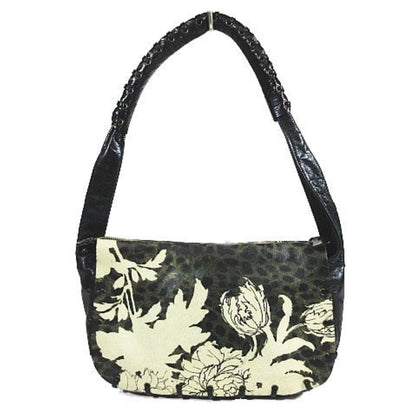 Roberto Cavalli Leather Floral Print Handbag