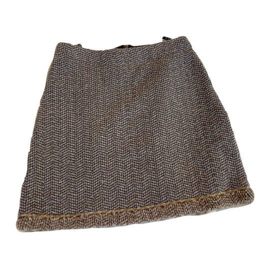 Fendi Fleece A Line Zig Zag Mini Skirt