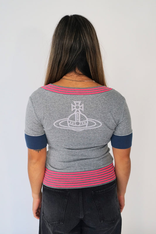 Vivienne Westwood Orbit Logo Scoopneck SS Cardigan
