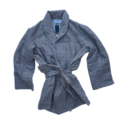 Yves Saint Laurent Grey Check Logo Quilted Puffer Jacket