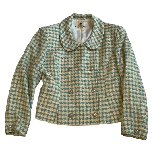 Courreges Tweed Pearl Button Jacket & Skirt Set