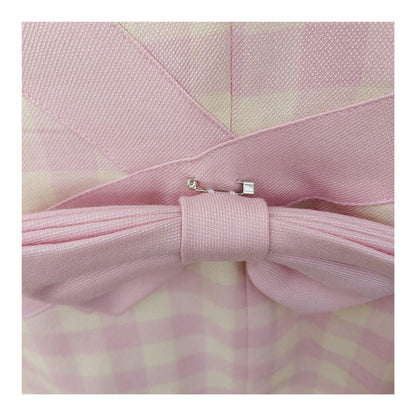 Courreges Checkered LS Bow Midi Dress