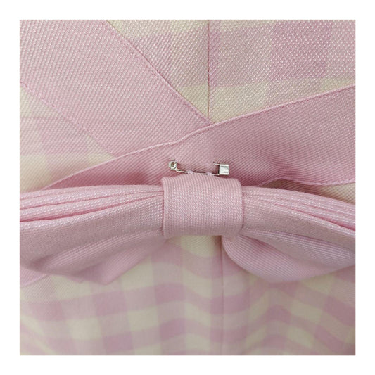 Courreges Checkered LS Bow Midi Dress
