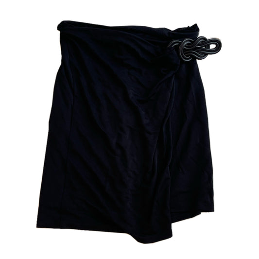 Gucci Viscose Wrap Braided Leather Midi Skirt