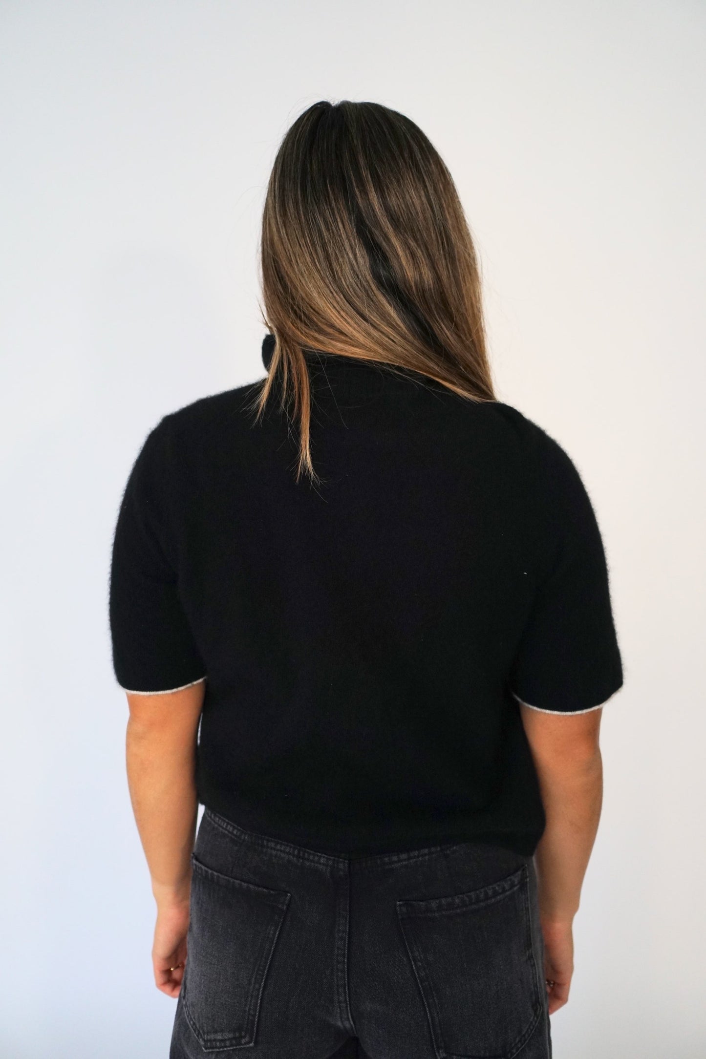 Burberry London Logo SS Knit Turtleneck Top