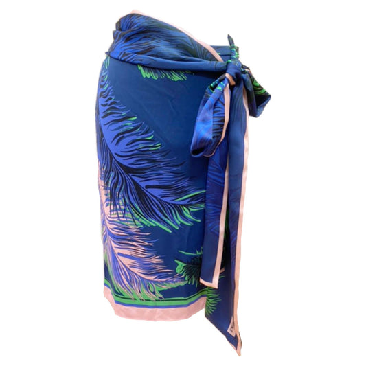 Emilio Pucci Palm Print Skirt W Matching Scarf/Belt