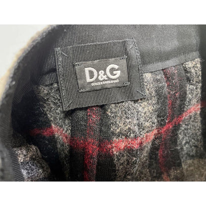 Dolce & Gabbana Wool Plaid Pleated Wrap Skirt w Leather Buckle