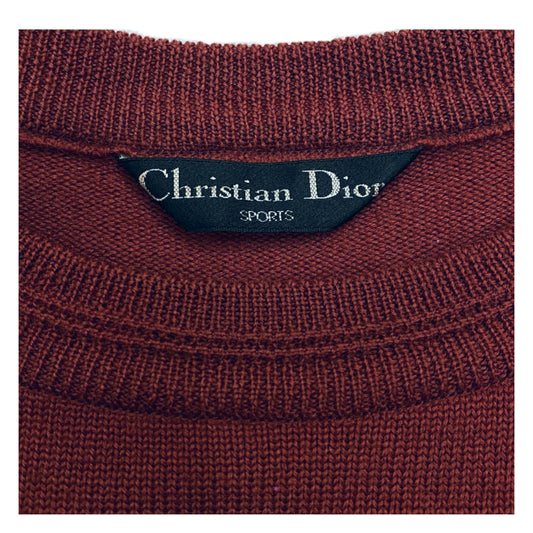 Christian Dior Sports Maroon/Terracotta Oversized Knit Jumper