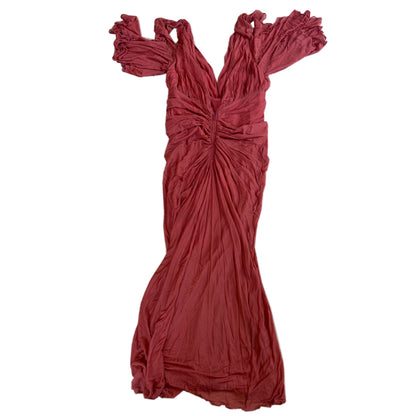 Gucci Silk Ruched Assymetrical Midi Dress