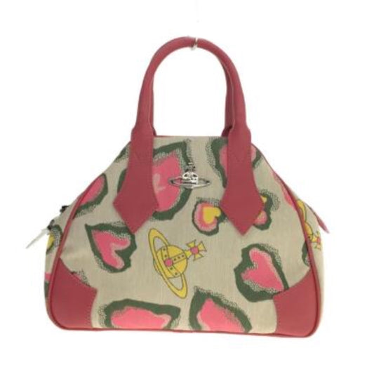Vivienne Westwood Canvas Heart Orbit Print Top Handle Handbag