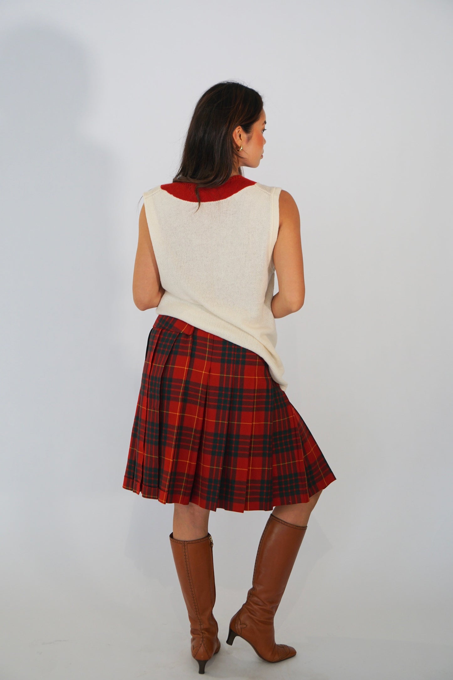 Comme Des Garcons Tartan Plaid Pleated Skirt