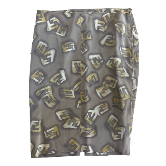 Fendi Graffiti Logo Pencil Midi Skirt