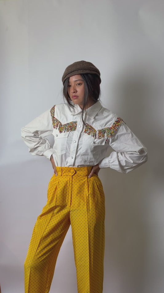 Moschino Beaded Fringe Western Shirt