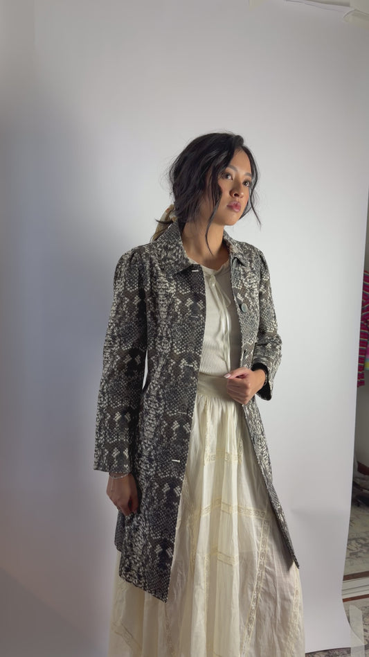 Marc Jacobs Snakeskin Cotton Trench Coat